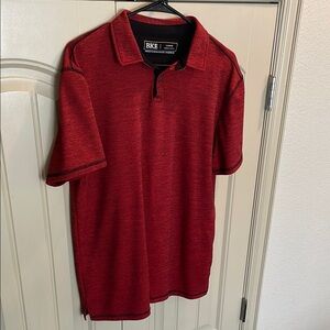 BKE Red Polo Shirt with Zipper Placket
